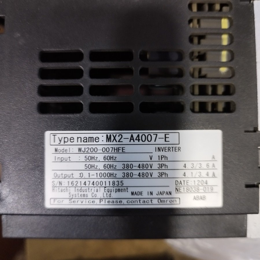 OMRON MX2 INVERTER 3G3MX2-A4007-E – 0,75 KW – WJ200-007HFE – INVERTER MOTOR – 3G3MX2 AB007 E - Imagen 4